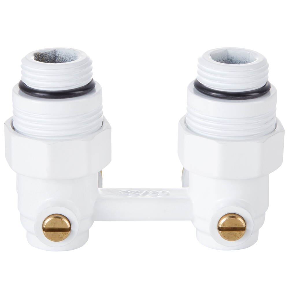 Узел нижнего подключения Royal Thermo угловой 1/2quot;х3/4quot; EK (белый)