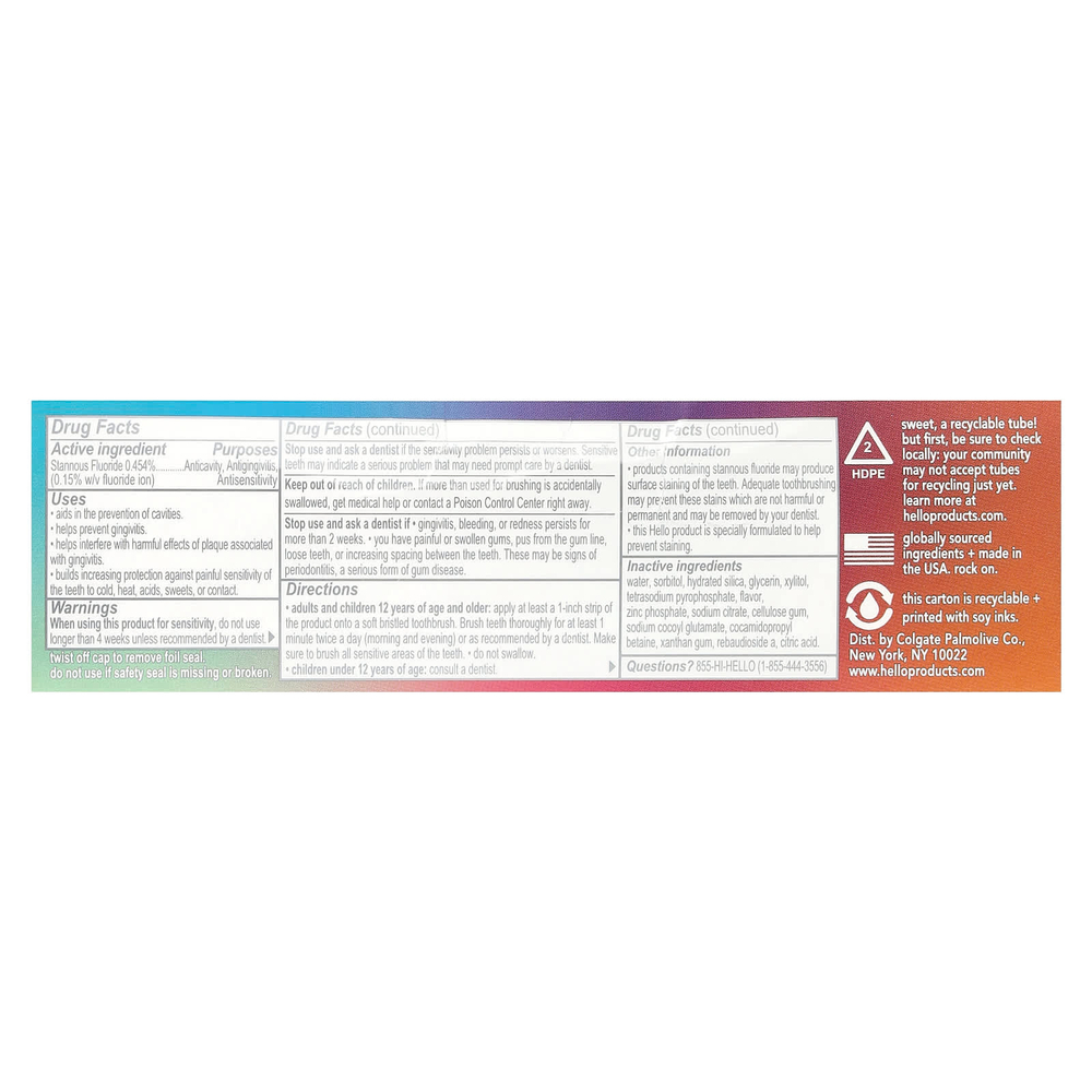 Hello, Mighty, универсальная зубная паста с фтором 8 в 1, смесь натуральной мяты, 113 г (4 унции)