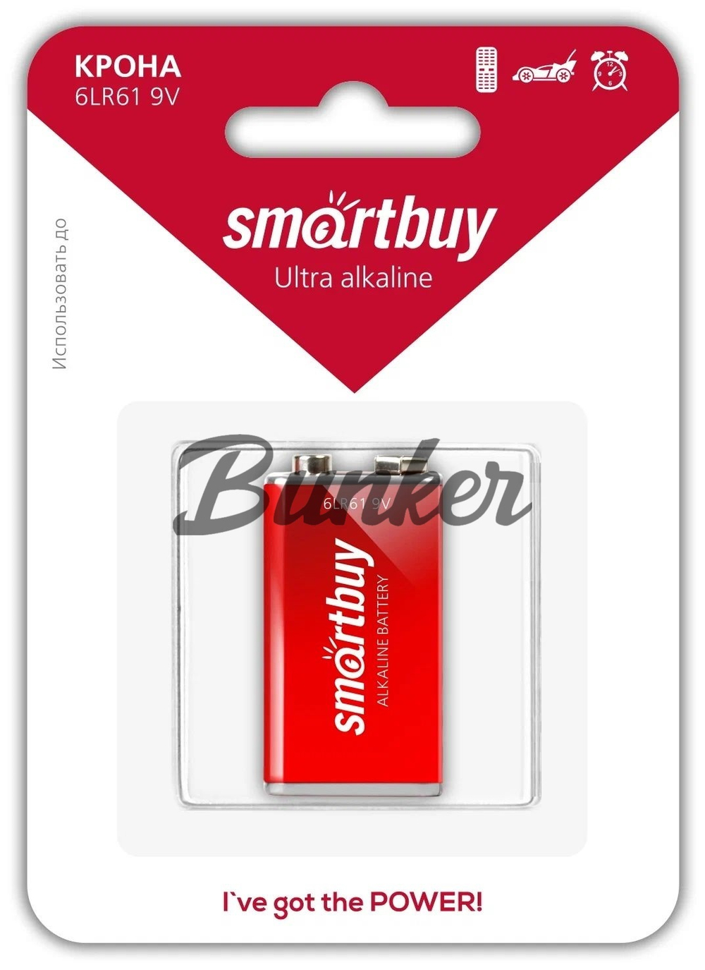 Элем.пит.6LR61-1BL Крона Smartbuy (12/240) (SBBA-9V01B)