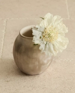 ZARA HOME ВАЗА ИЗ КЕРАМИКИ С БЛЕСТЯЩЕЙ ОТДЕЛКОЙ, СЕРЕБРЯНЫЙ