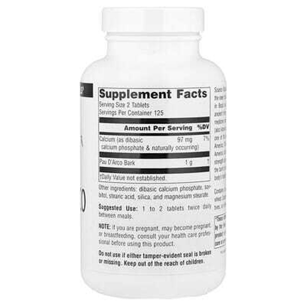 Source Naturals, кора муравьиного дерева, 500 мг, 250 таблеток