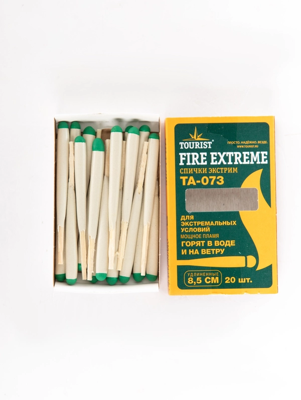 Спички экстрим (водо-ветрозащитные) FIRE EXTREME (TA-073), 8,5 см, 20 шт., Tourist