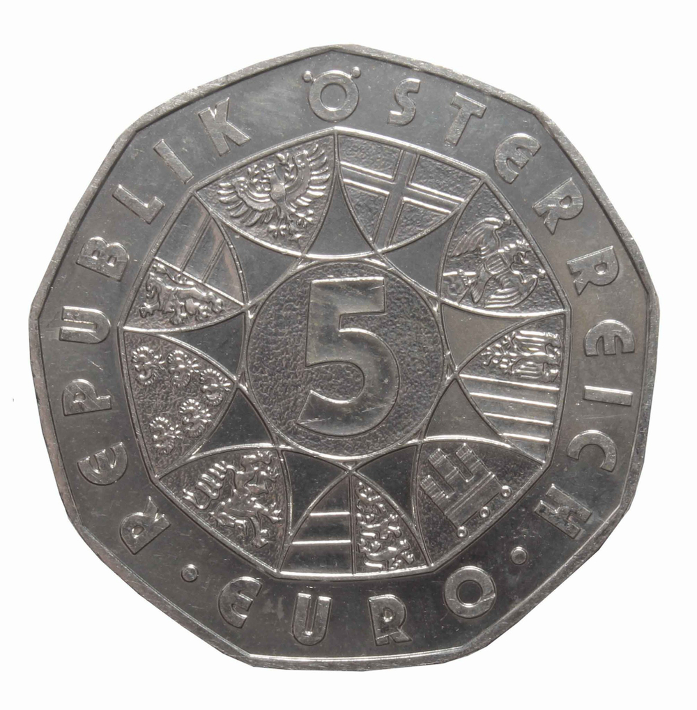 5 евро. 200 лет со дня смерти Йозефа Гайдена. Австрия. 2009 год. Серебро. UNC