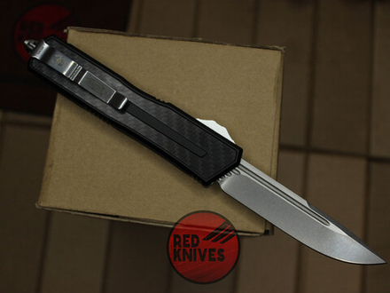 Нож Microtech Scarab 2 S/E Standard - стоунвош клинок, черная рукоять + карбон