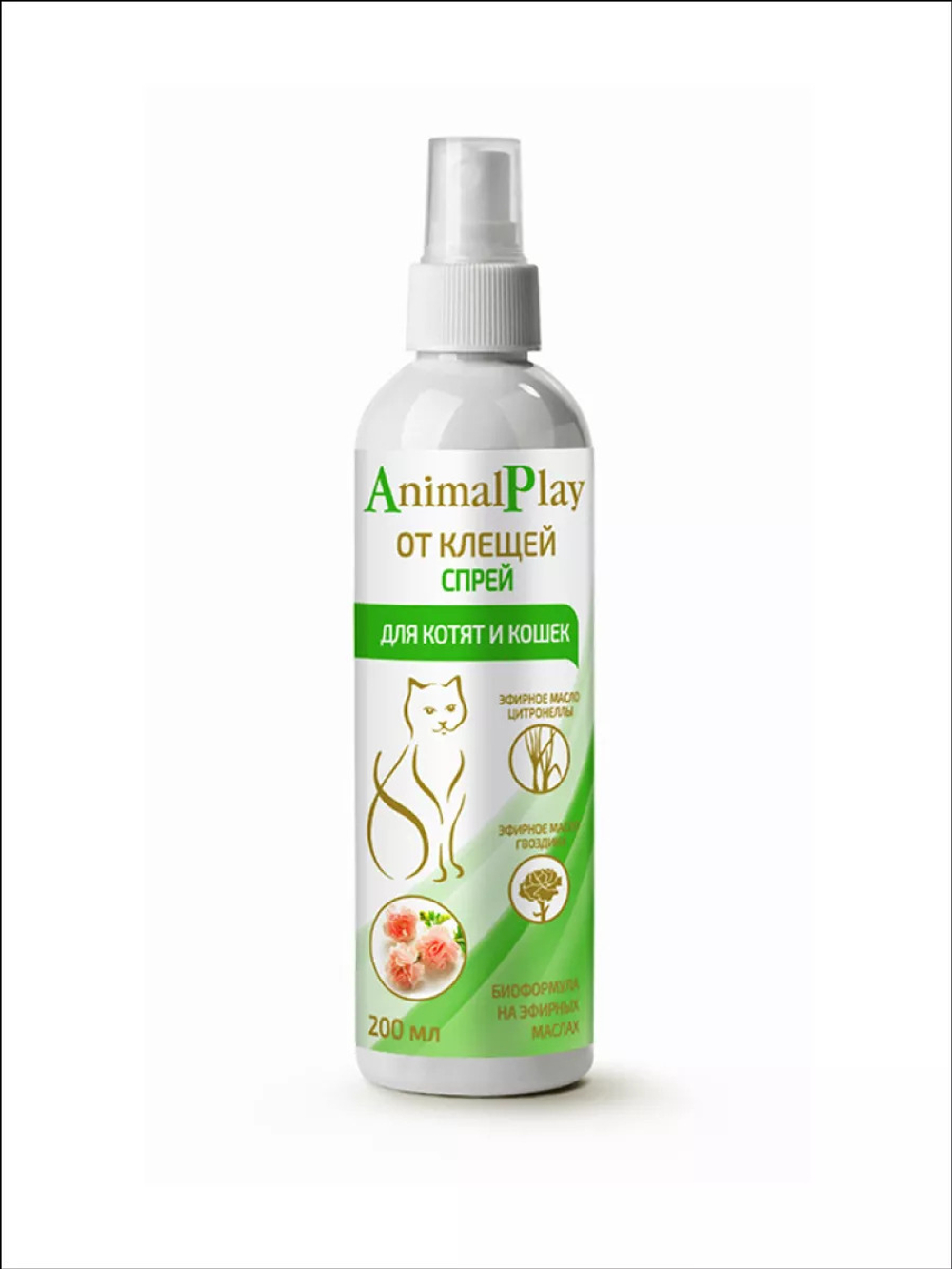 ANIMAL PLAY Спрей для кошек репеллентный от клещей и других эктопаразитов 0,2 л