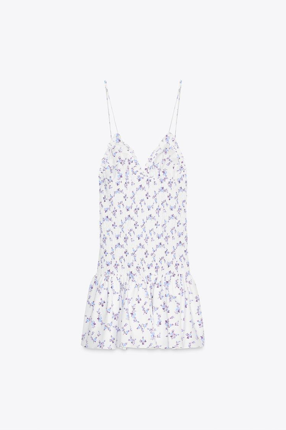 ZARA ПЛАТЬЕ ИЗ ЭЛАСТИЧНОЙ ТКАНИ С ЦВЕТОЧНЫМ ПРИНТОМ, РАЗНОЦВЕТНЫЙ