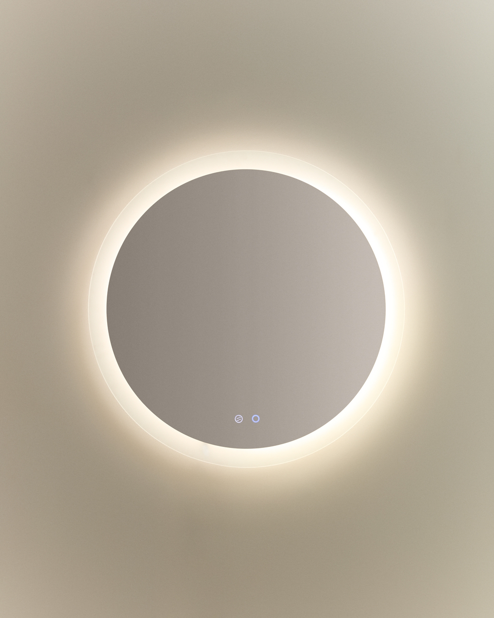 Круглое зеркало для ванной Mervi со LED подсветкой и защитой от запотевания Ø 60 см