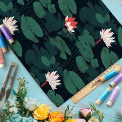 Ткань премиум сатин ночной пруд