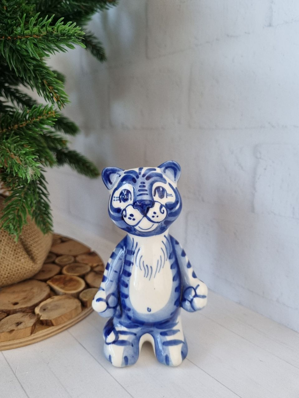 Тигрёнок фигурка гжель