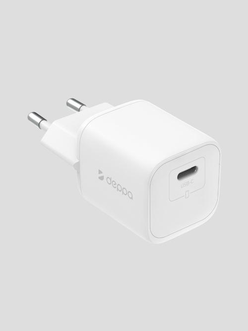 Зарядное устройство Deppa USB-C, PD 3.0, QC 4.0+, 20W, GaN, белый