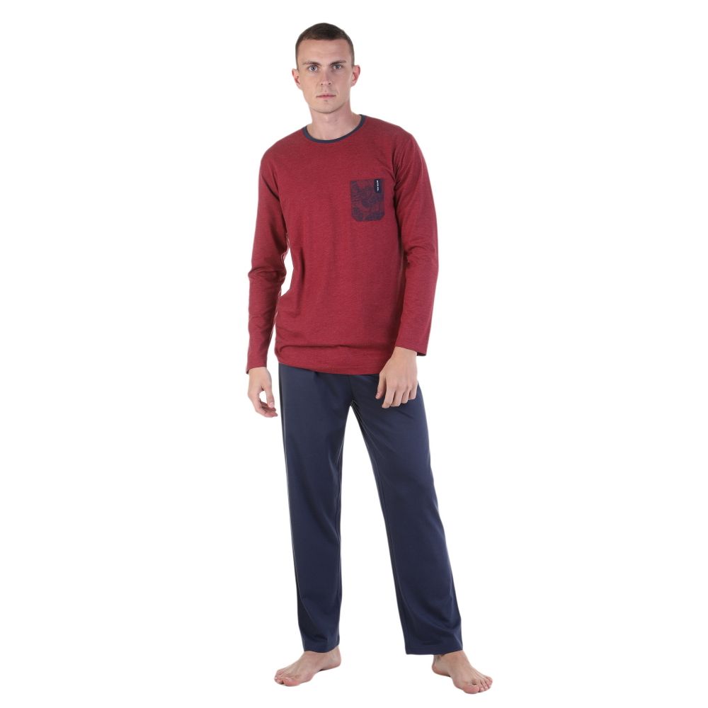 Мужская пижама красная с темно-синими штанами Tom Tailor 71060/5624 431