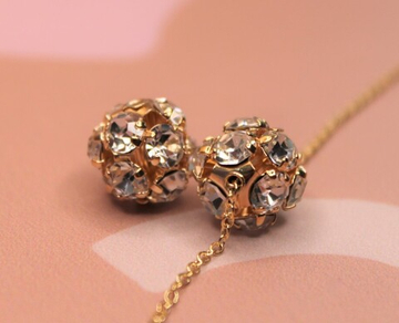 Бусина круглая 12 мм блеск позолота