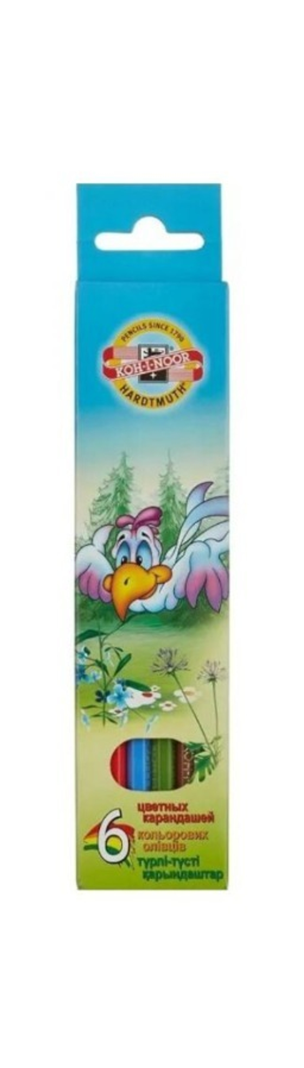 Карандаши цвет. 6шт. KOH-I-NOOR Birds 3551006002KSRU