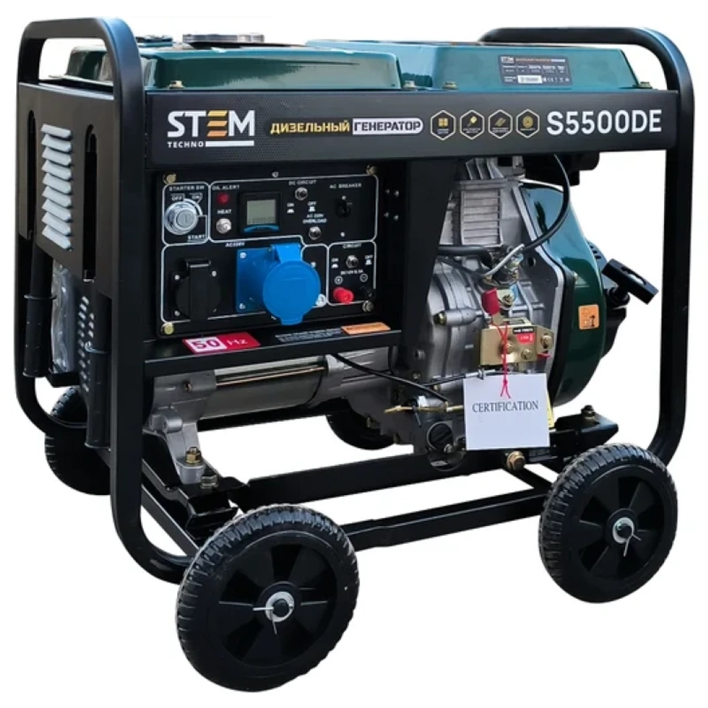 STEM Techno S5500DE генератор дизельный (5.5 кВт, электростартер, дисплей, подогрев) ГЕН018