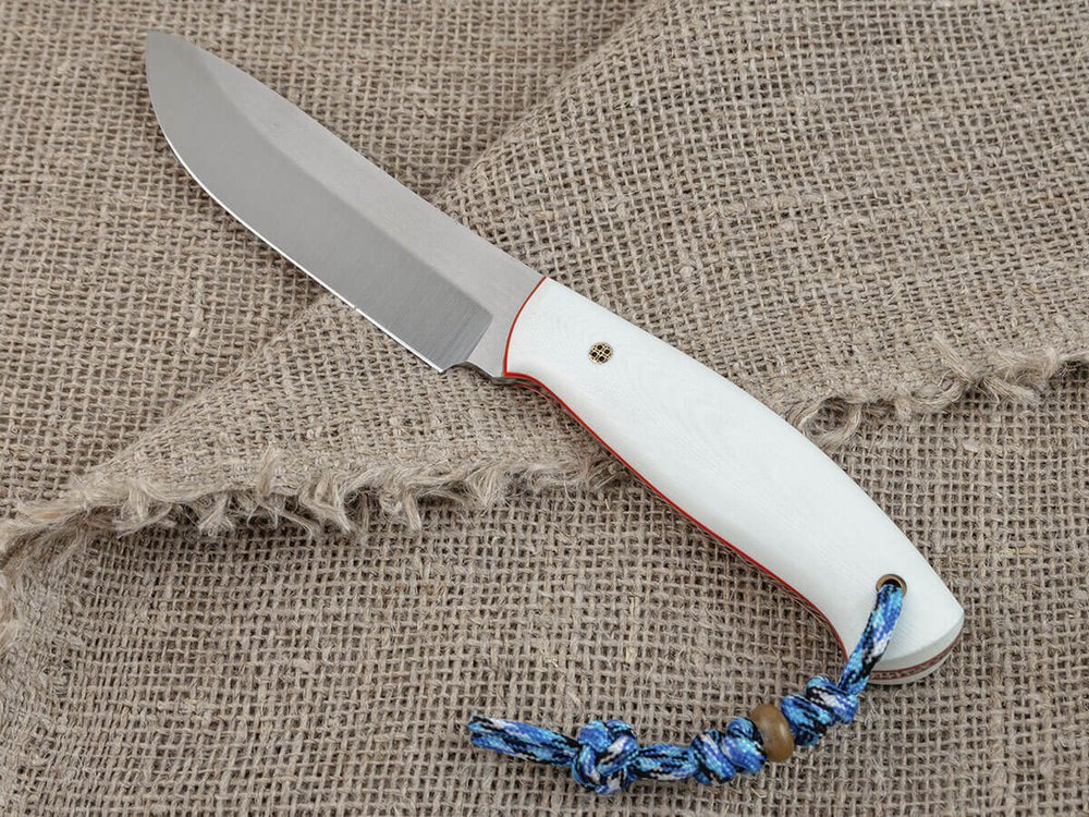 Нож для бушкрафта "Гефест", сталь VG-10/Elmax, рукоять G10 (белая)