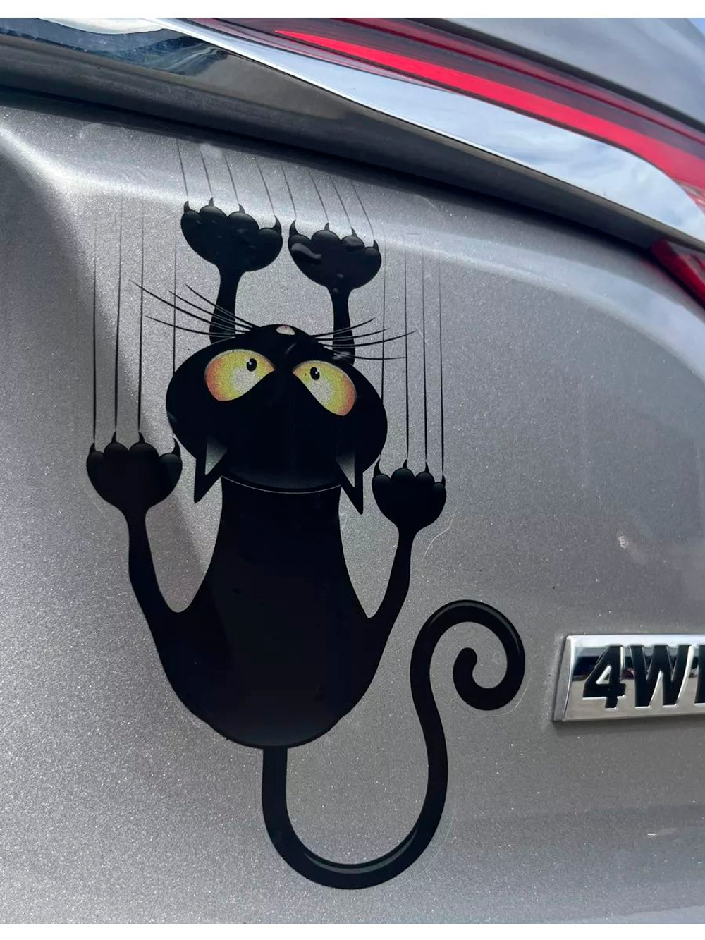 Наклейка на авто надпись с котом