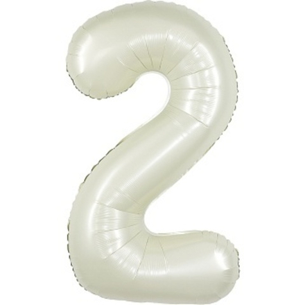 К Цифра 2 Белый песок Сатин (40''/102 см)