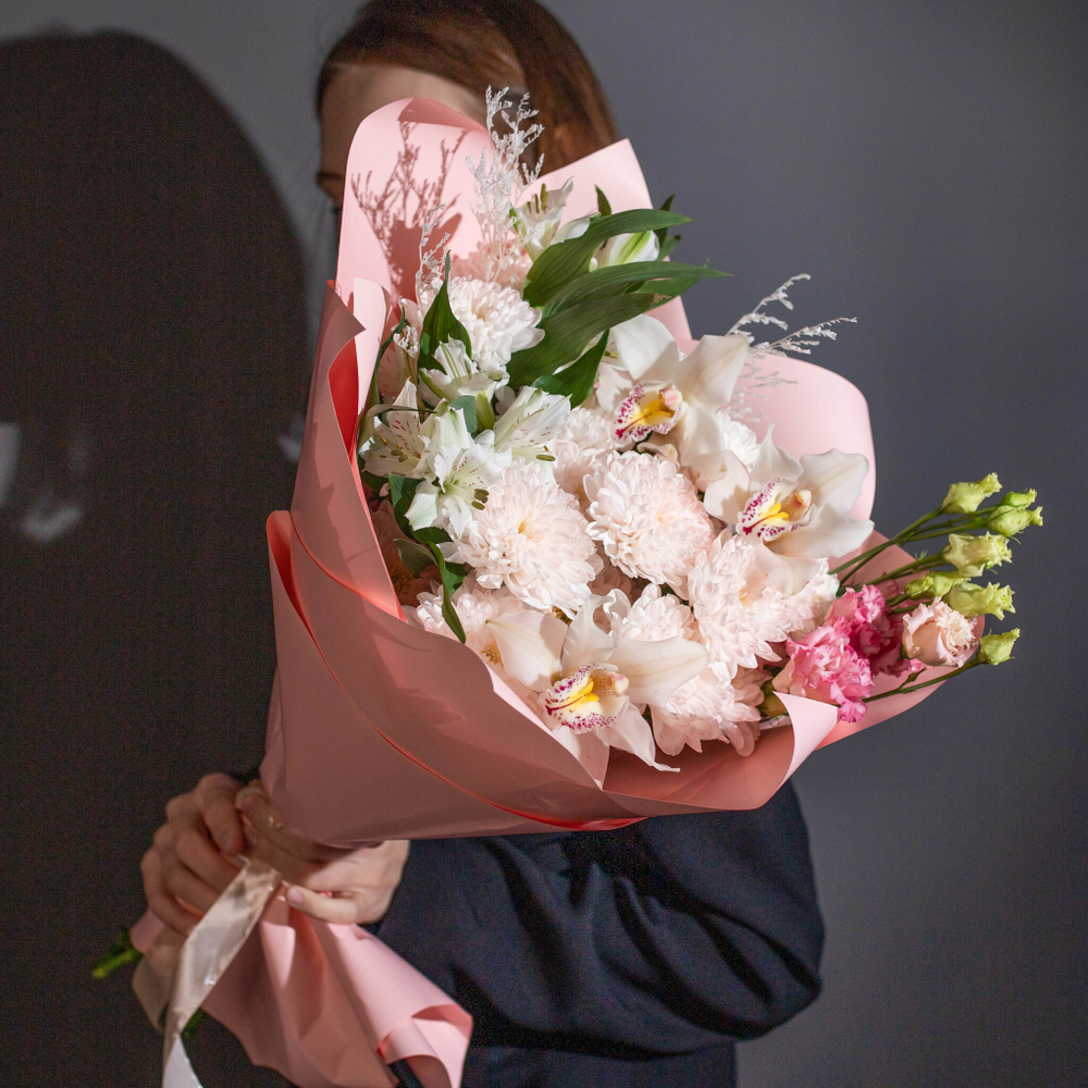 Букет розовое шампанское