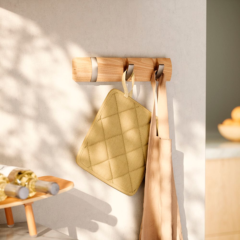 Вешалка настенная Flip, 3 крючка, натуральное дерево