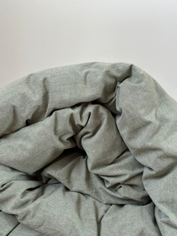 КПБ 2 сп с простыней на рез. 140х200 ВАРЕНЫЙ ХЛОПОК "Серо-зеленый меланж"