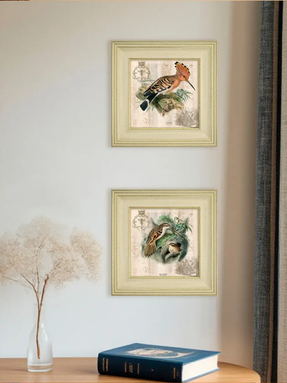 Картина интерьерная на холсте в раме "Птички" 30*30 см