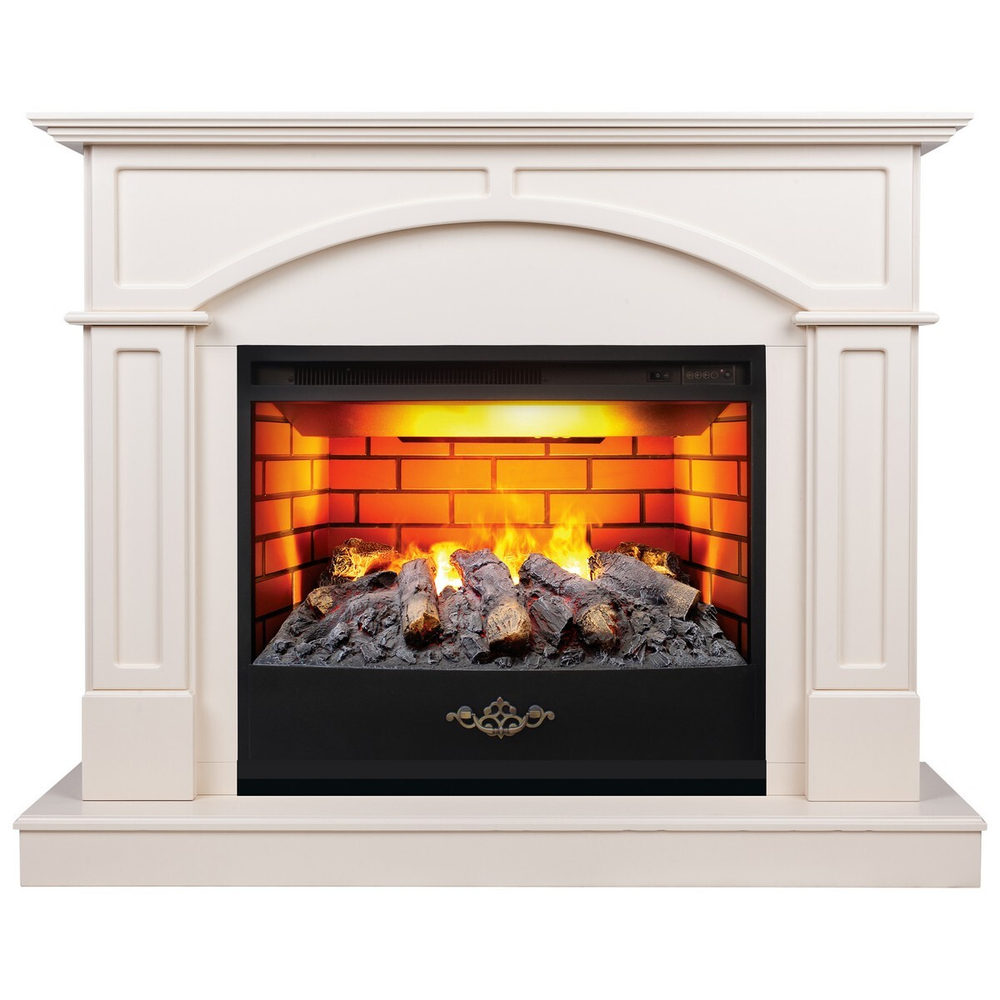 Электрокамин RealFlame Jacomo 25,5 WT крем с очагом 3D Firestar 25,5