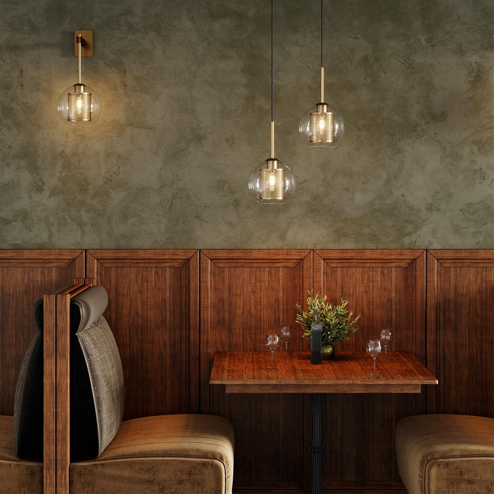 4939/1W PENDANT ODL22 000 античн.бронза/металл/прозрачный/стекло Бра E27 1*40W CLOCKY