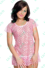 Сорочка в горошек в комплекте с трусиками-стринг