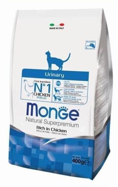 Сухой корм Monge Cat Urinary для кошек с курицей, профилактика МКБ, пакет 400 г