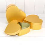 Коробка 24х21х9.8 см Набор 3 шт "Сердце" (Золотой)