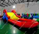 Надувная водная горка с бассейном «Пляжная», 9*3*3 м, на поддуве