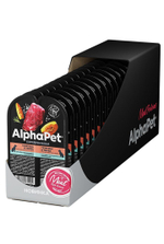 Влажный полнорационный корм для собак AlphaPet Superpremium, телятина и тыква мясные кусочки в соусе 100гр. 15 упаковок