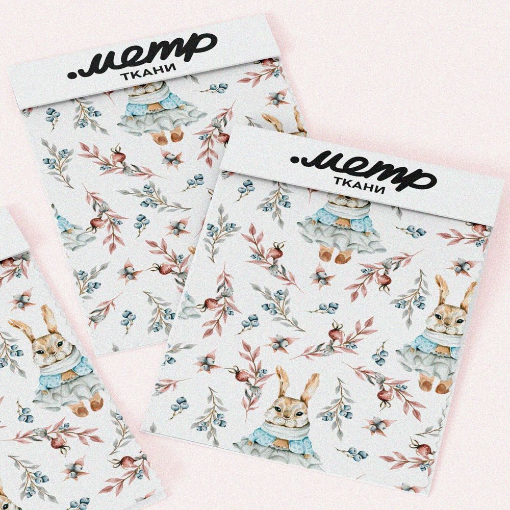 Ткань поплин девочка крольчонок
