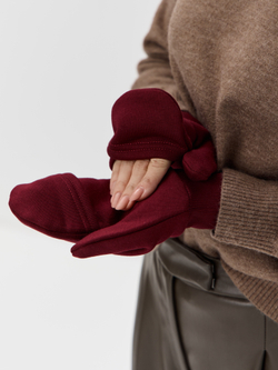 Комплект с начесом: снуд, варежки, шапка