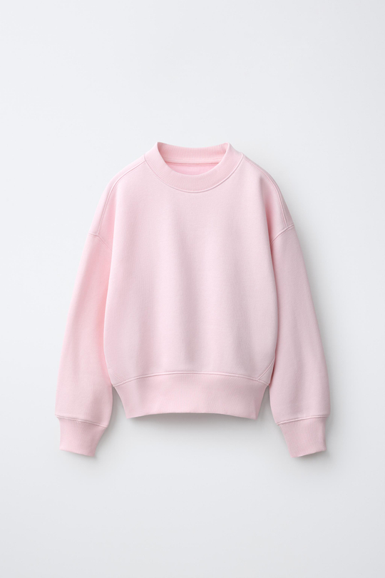 ZARA ОДНОТОННАЯ ТОЛСТОВКА, РОЗОВЫЙ
