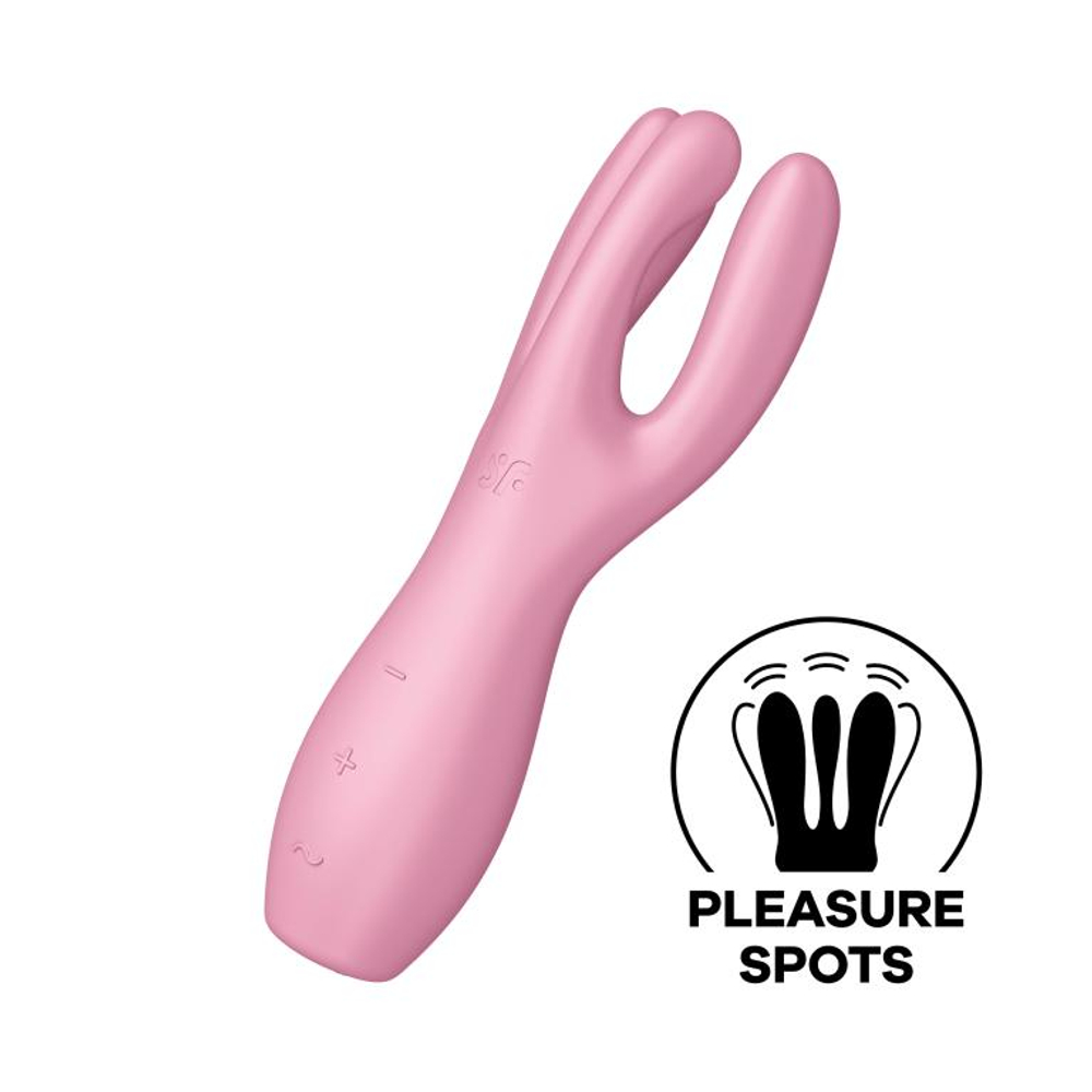 Вибромассажер c тремя отростками Satisfyer Threesome 3, розовый