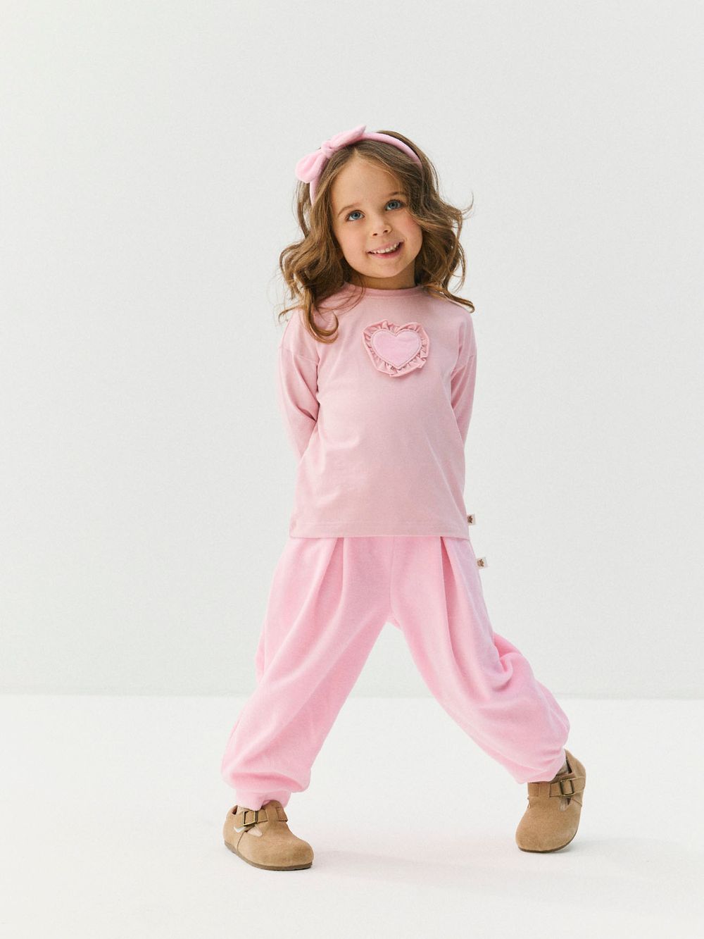 Брюки из велюра "Розовые" 0+