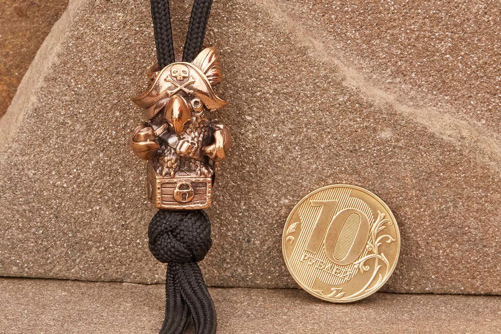 Бусина на темляк Попугай от мастерской Крымская бронза