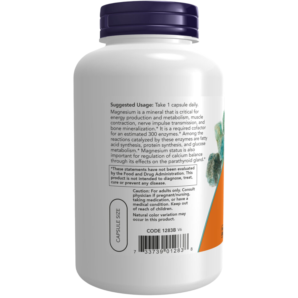 Now Foods Magnesium caps 400 mg 180 veg capsules, Магний