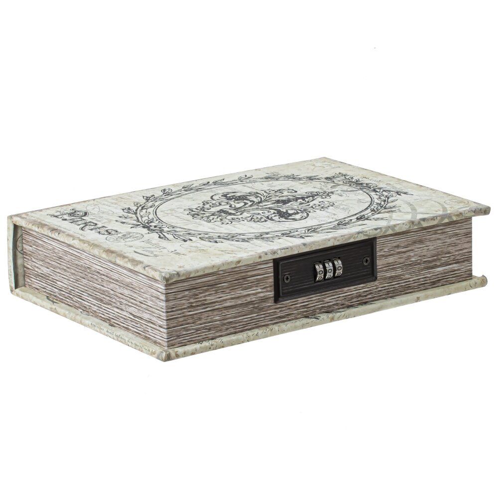 GAEM Шкатулка-книга с кодовым замком, L19 W6 H25 см