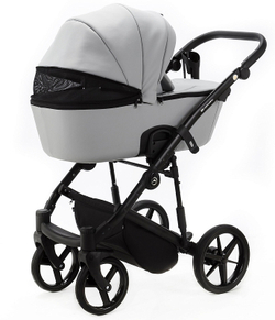 Детская коляска Adamex Mobi Deluxe 2 в 1 M-SA03 (СВ.СЕРАЯ.КОЖА)
