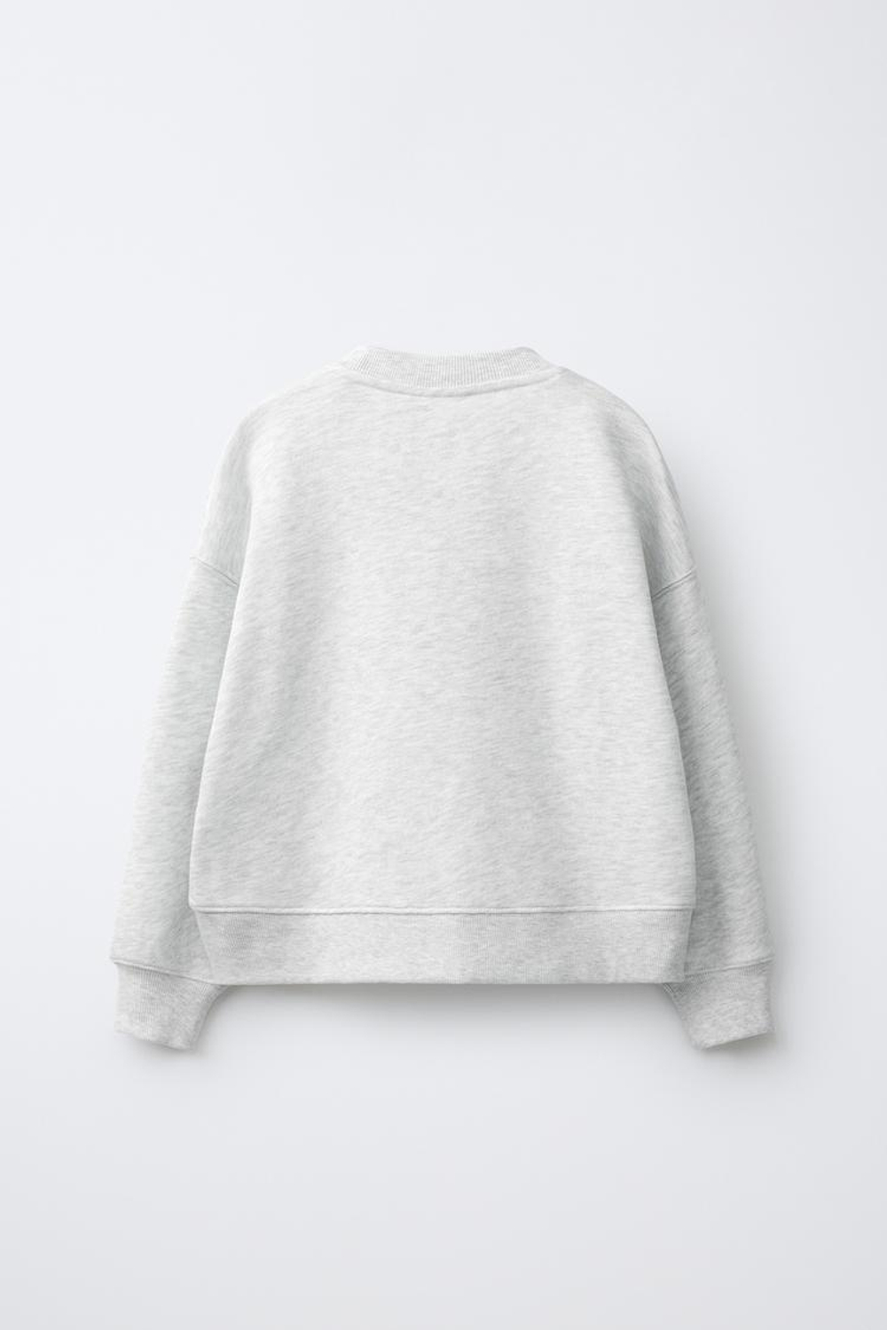 ZARA ТОЛСТОВКА С ПРИНТОМ, СЕРЫЙ МЕЛАНЖ