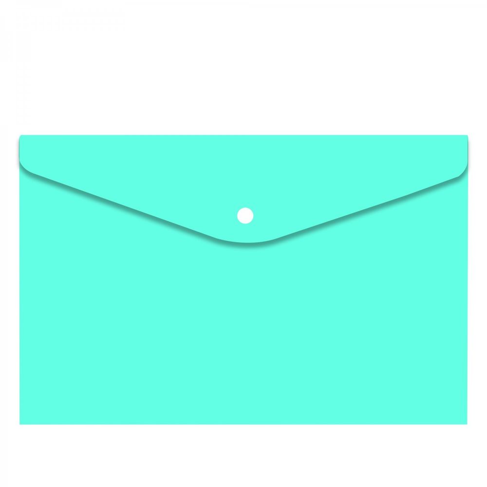 Папка-конверт на кнопке Alingar, A4, 235х320 мм, 180 мкм, глянец, "Macarons", бирюзовая