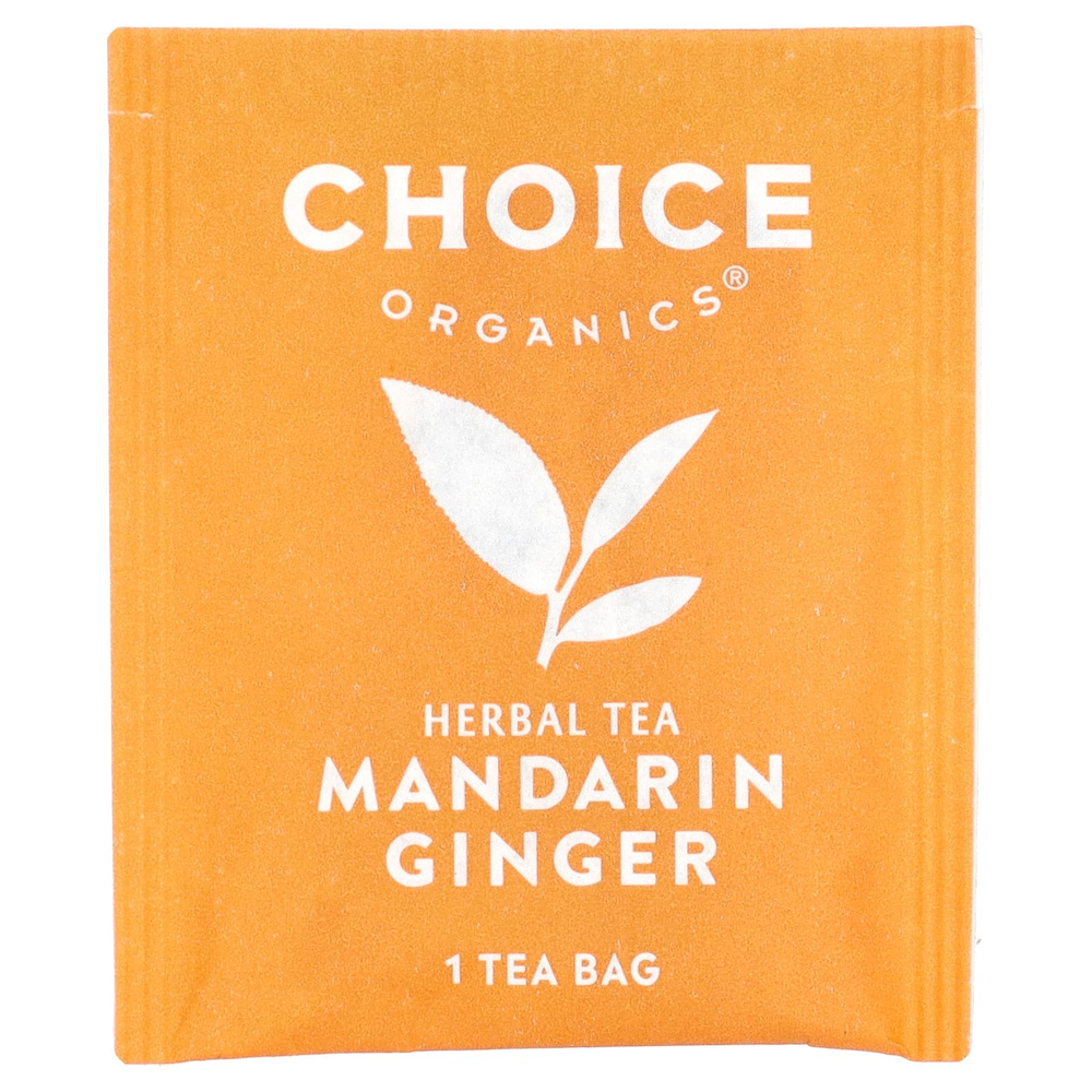 Choice Organic Teas, Herbal Tea, мандарин и имбирь, без кофеина, 16 чайных пакетиков, 29 г (1,02 унции)