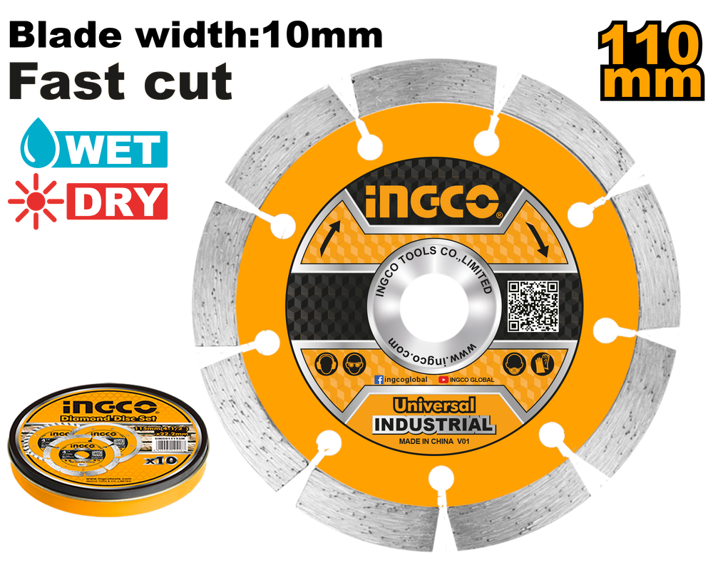Диск алмазный сегментный INGCO DMD011102M 110х20 мм