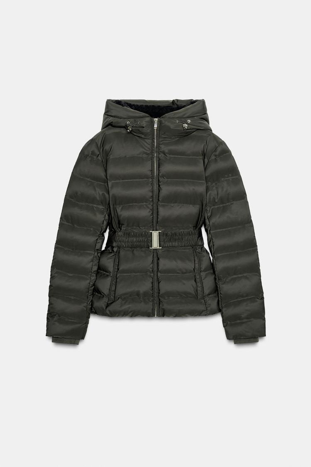 ZARA КОРОТКИЙ ПРИТАЛЕННЫЙ АНОРАК WATER REPELLENT WINDPROOF, ХАКИ
