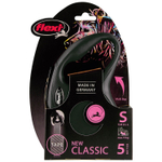 flexi рулетка New Classic S (до 15 кг) 5 м лента черная