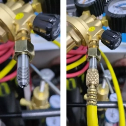 Переходник с азотного редуктора на манометрический коллектор (манифолд). Резьба 1/4 SAE. Переходник для азотного баллона