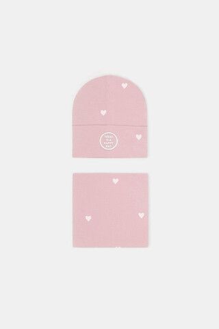 комплект  для девочки  К 8171/дымчатая роза,сердечки