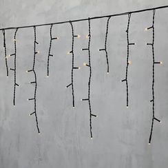 Светодиодная бахрома 3,1*0,5 м.,150 желтых LED ламп, черный провод ПВХ, LTC (PIL150-11-2Y)